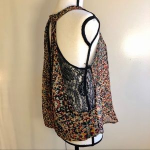 ASTR Sheer Lace Print Tank